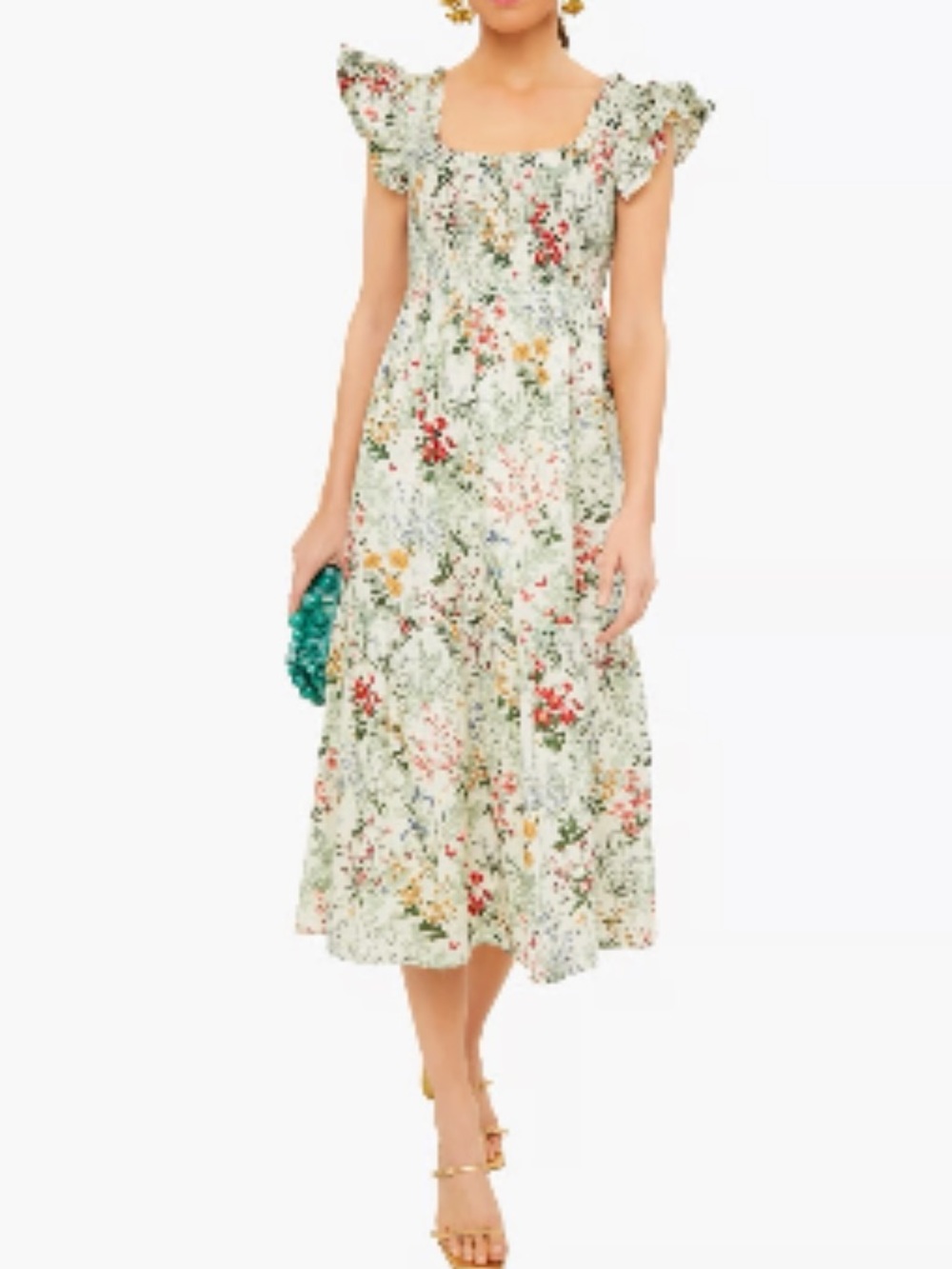Tuckernuck Green/White Sun Faded Fields Mallie Dress Size S